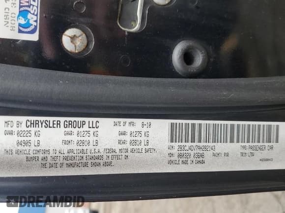 ✅ 2010 Dodge Challenger SE • VIN: 2B3CJ4DV7AH282143 • Lot: 78176844. Wystawiony na Copart z przebiegiem Nie podano. Bezpłatny archiwum sprzedaży aukcyjnych z USA i szczegółowy raport historii pojazdu na DreamBid. Zdjęcie 12.