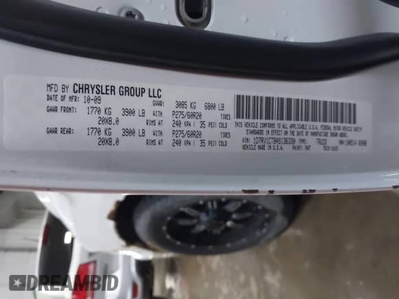 2010 Dodge 1500 Sport с VIN 1D7RV1CT8AS136330, выставлен на аукционе IAAI как лот 42013409 с пробегом 200 420 миль миль и . История ставок и продаж доступна на DreamBid. Изображение 9.