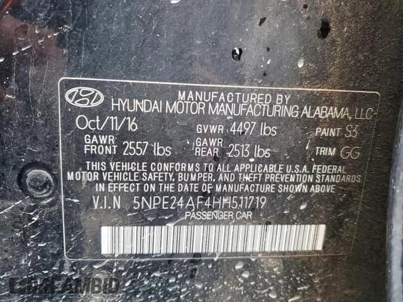 ✅ 2017 Hyundai Sonata SE • VIN: 5NPE24AF4HH511719 • Лот: 80007505. Опубликован ранее на Copart с пробегом 83 589 миль. Бесплатный доступ к архиву аукционных продаж из США и подробный отчёт об истории автомобиля на DreamBid. Изображение 12.