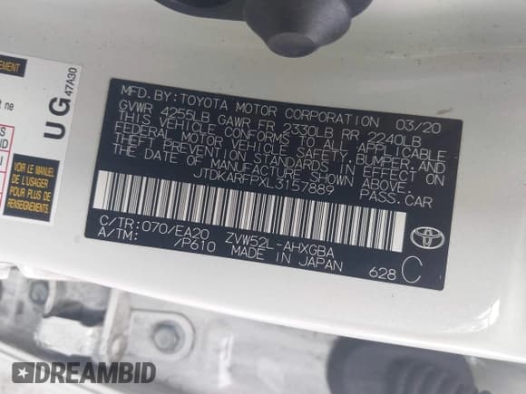 ✅ 2020 Toyota Prius Limited • VIN: JTDKARFPXL3157889 • Lot: 43685862. Wystawiony na IAAI z przebiegiem 119 399 mil. Bezpłatny archiwum sprzedaży aukcyjnych z USA i szczegółowy raport historii pojazdu na DreamBid. Zdjęcie 9.