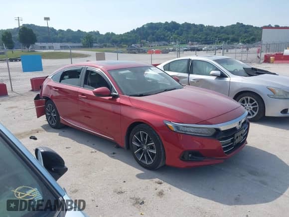 2022 Honda Accord EX-L z VIN 1HGCV1F54NA051284, wystawiony jako IAAI lot #42586775 z przebiegiem 41 476 mil mil oraz . Historia ofert i sprzedaży dostępna na DreamBid. Obrazek 1.