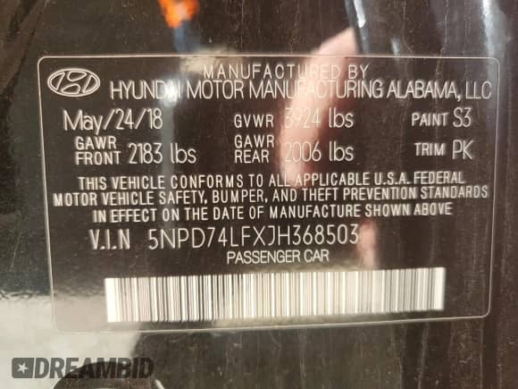 2018 Hyundai Elantra SE z VIN 5NPD74LFXJH368503, wystawiony jako Copart lot #82772435 z przebiegiem 62 678 mil mil oraz Szkoda całkowita • Salvage title. Historia ofert i sprzedaży dostępna na DreamBid. Obrazek 12.