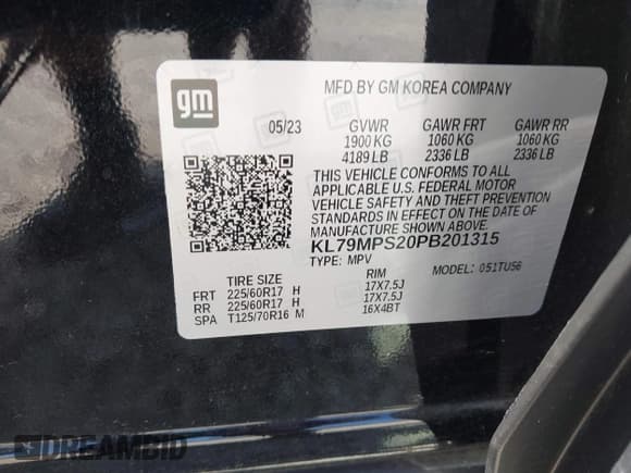 ✅ 2023 Chevrolet TrailBlazer LT • VIN: KL79MPS20PB201315 • Lot: 43052931. Wystawiony na IAAI z przebiegiem 35 882 mil. Bezpłatny archiwum sprzedaży aukcyjnych z USA i szczegółowy raport historii pojazdu na DreamBid. Zdjęcie 9.