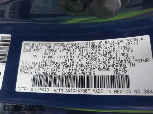 ✅ 2014 Toyota Tacoma • VIN: 3TMMU4FNXEM063935 • Лот: 43611312. Опубликован ранее на IAAI с пробегом 167 036 миль. Бесплатный доступ к архиву аукционных продаж из США и подробный отчёт об истории автомобиля на DreamBid. Изображение 9.