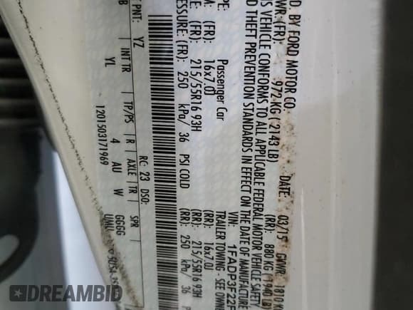 ✅ 2015 Ford Focus SE • VIN: 1FADP3F22FL267712 • Lot: 41647505. Listed on Copart with 33,885 mi. Free auction sales archive from the USA and detailed vehicle history report at DreamBid. Image 12.