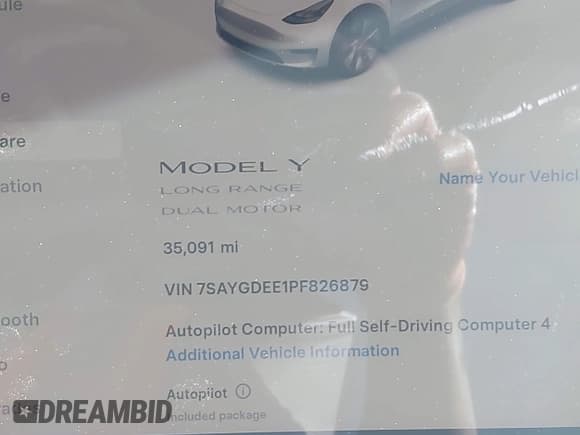 ✅ 2023 Tesla Model Y Long Range • VIN: 7SAYGDEE1PF826879 • Lot: 43393771. Listed on IAAI with 35,091 mi. Free auction sales archive from the USA and detailed vehicle history report at DreamBid. Image 15.