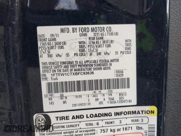 ✅ 2011 Ford F-150 Lariat • VIN: 1FTFW1CTXBFC93636 • Лот: 43782161. Опубликован ранее на IAAI с пробегом 196 585 миль. Бесплатный доступ к архиву аукционных продаж из США и подробный отчёт об истории автомобиля на DreamBid. Изображение 9.