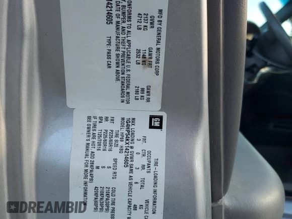 ✅ 2001 Buick LeSabre Custom • VIN: 1G4HP54KX14214605 • Лот: 90824725. Опубликован ранее на Copart с пробегом Не указан. Бесплатный доступ к архиву аукционных продаж из США и подробный отчёт об истории автомобиля на DreamBid. Изображение 12.