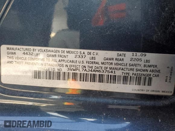 ✅ 2010 Volkswagen Jetta TDI • VIN: 3VWPL7AJ4AM637541 • Lot: 76248454. Listed on Copart with 154,831 mi. Free auction sales archive from the USA and detailed vehicle history report at DreamBid. Image 12.