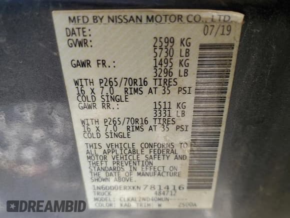✅ 2019 Nissan Frontier SV • VIN: 1N6DD0ERXKN781416 • Lot: 91296235. Wystawiony na Copart z przebiegiem 95 462 mil. Bezpłatny archiwum sprzedaży aukcyjnych z USA i szczegółowy raport historii pojazdu na DreamBid. Zdjęcie 12.