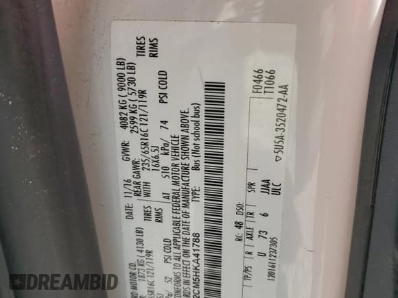 ✅ 2017 Ford Transit Passenger XL • VIN: 1FBZX2CM5HKA41788 • Lot: 49870695. Wystawiony na Copart z przebiegiem 54 225 mil. Bezpłatny archiwum sprzedaży aukcyjnych z USA i szczegółowy raport historii pojazdu na DreamBid. Zdjęcie 13.