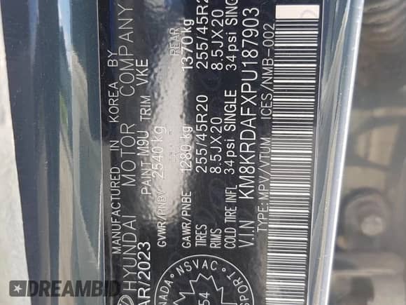 2023 Hyundai Ioniq 5 Limited z VIN KM8KRDAFXPU187903, wystawiony jako Copart lot #63248414 z przebiegiem Nie podano mil oraz Szkoda całkowita • Salvage title. Historia ofert i sprzedaży dostępna na DreamBid. Obrazek 12.