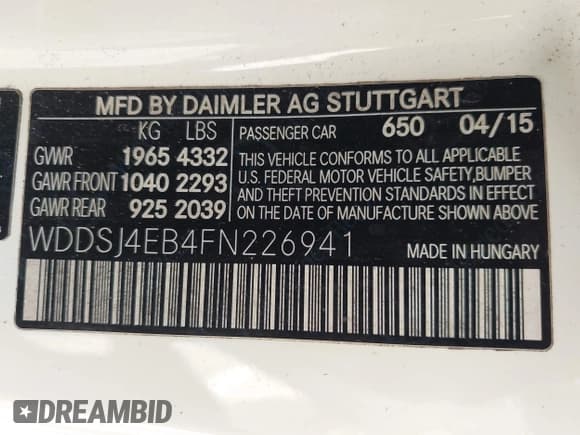 ✅ 2015 Mercedes-Benz CLA 250 • VIN: WDDSJ4EB4FN226941 • Lot: 43708611. Wystawiony na IAAI z przebiegiem 136 256 mil. Bezpłatny archiwum sprzedaży aukcyjnych z USA i szczegółowy raport historii pojazdu na DreamBid. Zdjęcie 9.