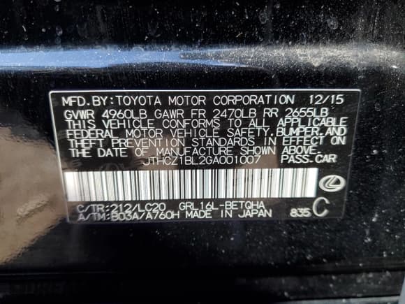 ✅ 2016 Lexus GS 350 • VIN: JTHCZ1BL2GA001007 • Lot: 43632815. Listed on Copart with 137,841 mi. Free auction sales archive from the USA and detailed vehicle history report at DreamBid. Image 12.