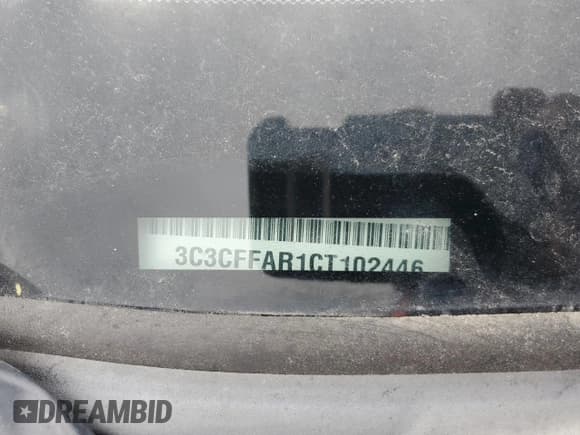 ✅ 2012 FIAT 500 Pop • VIN: 3C3CFFAR1CT102446 • Lot: 53923165. Listed on Copart with 145,436 mi. Free auction sales archive from the USA and detailed vehicle history report at DreamBid. Image 12.