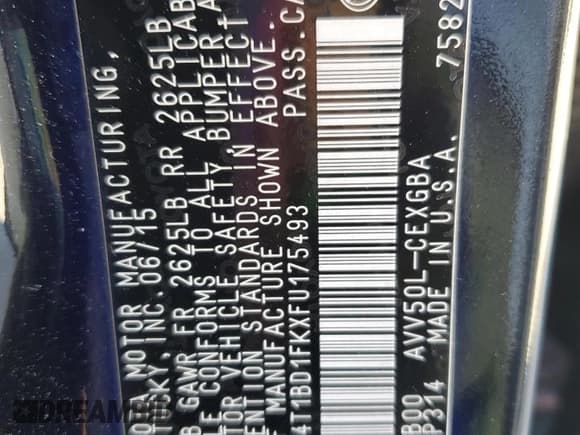 ✅ 2015 Toyota Camry XLE • VIN: 4T1BD1FKXFU175493 • Лот: 90691855. Опубликован ранее на Copart с пробегом 97 808 миль. Бесплатный доступ к архиву аукционных продаж из США и подробный отчёт об истории автомобиля на DreamBid. Изображение 12.