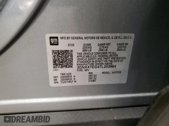 ✅ 2026 Chevrolet Equinox AWD RS • VIN: 3GNAXTEG4TL203964 • Лот: 91315875. Опубликован ранее на Copart с пробегом 5 348 миль. Бесплатный доступ к архиву аукционных продаж из США и подробный отчёт об истории автомобиля на DreamBid. Изображение 13.