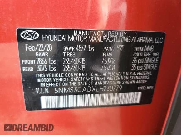 ✅ 2020 Hyundai Santa Fe SEL • VIN: 5NMS3CADXLH230779 • Lot: 59755364. Wystawiony na Copart z przebiegiem 65 143 mil. Bezpłatny archiwum sprzedaży aukcyjnych z USA i szczegółowy raport historii pojazdu na DreamBid. Zdjęcie 13.