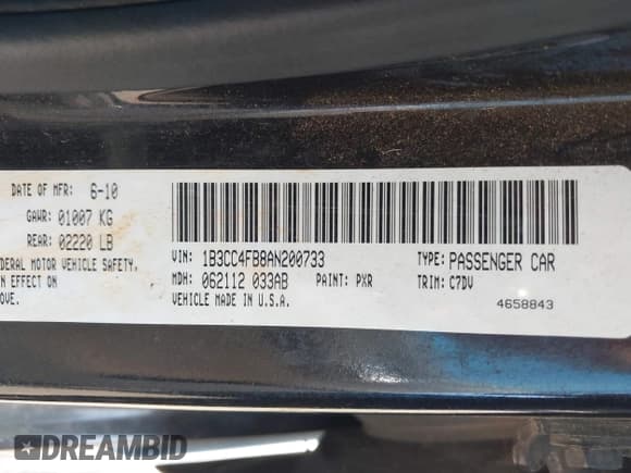 ✅ 2010 Dodge Avenger SXT • VIN: 1B3CC4FB8AN200733 • Lot: 43329062. Listed on IAAI with 151,484 mi. Free auction sales archive from the USA and detailed vehicle history report at DreamBid. Image 9.