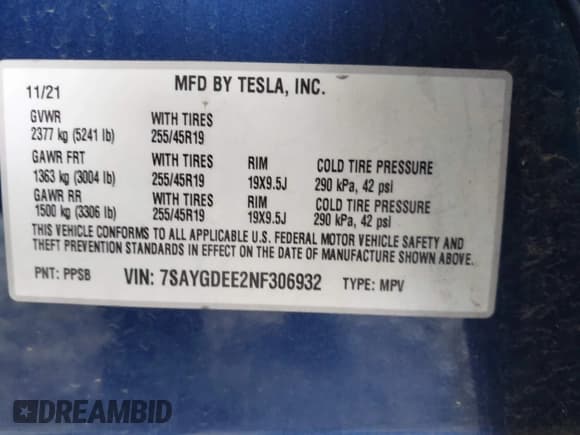 ✅ 2022 Tesla Model Y Long Range • VIN: 7SAYGDEE2NF306932 • Lot: 42167874. Wystawiony na IAAI z przebiegiem 58 478 mil. Bezpłatny archiwum sprzedaży aukcyjnych z USA i szczegółowy raport historii pojazdu na DreamBid. Zdjęcie 9.
