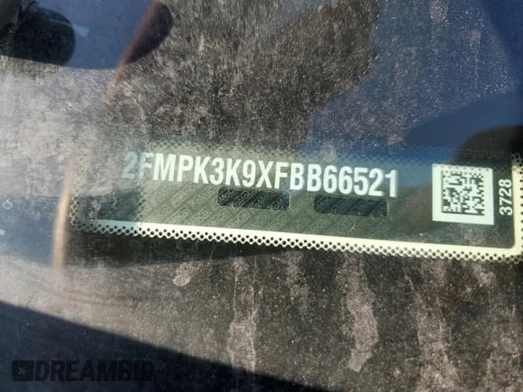 ✅ 2015 Ford Edge Titanium • VIN: 2FMPK3K9XFBB66521 • Lot: 89725535. Listed on Copart with Not provided. Free auction sales archive from the USA and detailed vehicle history report at DreamBid. Image 14.