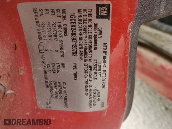 ✅ 2009 Chevrolet Silverado 1500 • VIN: 1GCEK24039Z125752 • Лот: 81302365. Опубликован ранее на Copart с пробегом 90 244 миль. Бесплатный доступ к архиву аукционных продаж из США и подробный отчёт об истории автомобиля на DreamBid. Изображение 12.