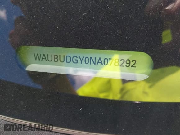 ✅ 2022 Audi A3 Premium Plus • VIN: WAUBUDGY0NA078292 • Lot: 43073955. Listed on IAAI with 55,318 mi. Free auction sales archive from the USA and detailed vehicle history report at DreamBid. Image 18.