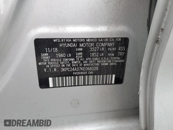 ✅ 2019 Hyundai Accent SE • VIN: 3KPC24A37KE066028 • Лот: 79301154. Опубликован ранее на Copart с пробегом 75 740 миль. Бесплатный доступ к архиву аукционных продаж из США и подробный отчёт об истории автомобиля на DreamBid. Изображение 12.