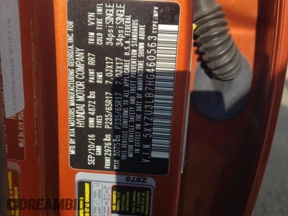 ✅ 2017 Hyundai Santa Fe 2.4L • VIN: 5XYZU3LB7HG460563 • Lot: 80073775. Wystawiony na Copart z przebiegiem 73 446 mil. Bezpłatny archiwum sprzedaży aukcyjnych z USA i szczegółowy raport historii pojazdu na DreamBid. Zdjęcie 13.