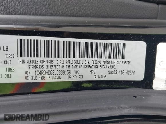 ✅ 2020 Dodge Durango GT • VIN: 1C4RDHDG8LC339156 • Лот: 41155149. Опубликован ранее на IAAI с пробегом 99 103 миль. Бесплатный доступ к архиву аукционных продаж из США и подробный отчёт об истории автомобиля на DreamBid. Изображение 9.