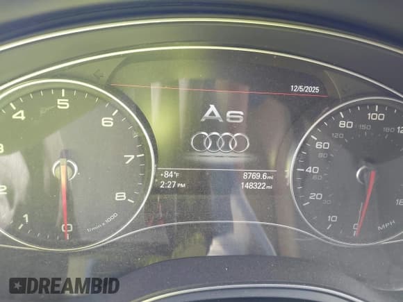 ✅ 2013 Audi A6 Prestige • VIN: WAUHGAFC9DN066459 • Lot: 43868201. Listed on IAAI with 148,322 mi. Free auction sales archive from the USA and detailed vehicle history report at DreamBid. Image 7.
