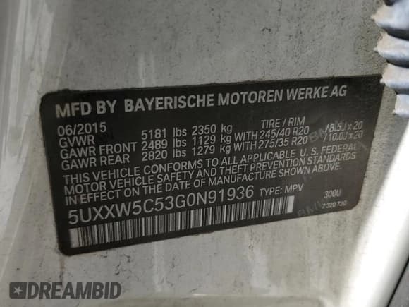 ✅ 2016 BMW X4 xDrive35i • VIN: 5UXXW5C53G0N91936 • Lot: 49480633. Wystawiony na Copart z przebiegiem 159 184 mil. Bezpłatny archiwum sprzedaży aukcyjnych z USA i szczegółowy raport historii pojazdu na DreamBid. Zdjęcie 12.