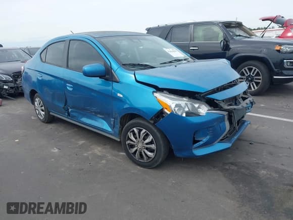 ✅ 2022 Mitsubishi Mirage ES • VIN: ML32FUFJ3NHF06421 • Lot: 43424699. Wystawiony na IAAI z przebiegiem 64 254 mil. Bezpłatny archiwum sprzedaży aukcyjnych z USA i szczegółowy raport historii pojazdu na DreamBid. Zdjęcie 1.