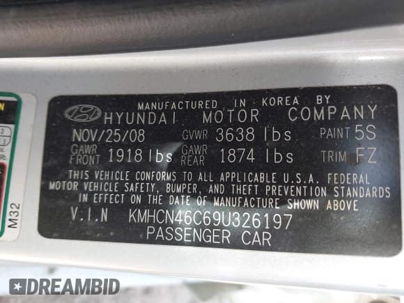 ✅ 2009 Hyundai Accent Auto GLS • VIN: KMHCN46C69U326197 • Лот: 42268198. Опубликован ранее на IAAI с пробегом 74 308 миль. Бесплатный доступ к архиву аукционных продаж из США и подробный отчёт об истории автомобиля на DreamBid. Изображение 9.