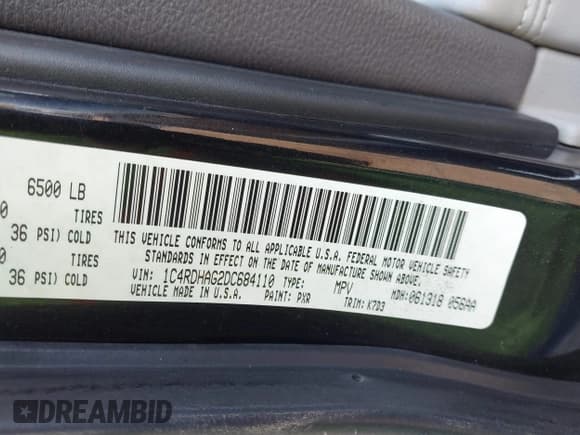 ✅ 2013 Dodge Durango SXT • VIN: 1C4RDHAG2DC684110 • Lot: 43690898. Listed on IAAI with 233,279 mi. Free auction sales archive from the USA and detailed vehicle history report at DreamBid. Image 9.
