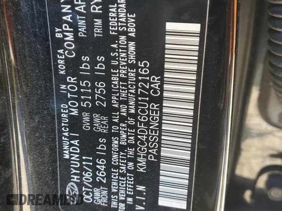 ✅ 2012 Hyundai Genesis 4.6L • VIN: KMHGC4DF6CU172165 • Лот: 49373165. Опубликован ранее на Copart с пробегом 139 400 миль. Бесплатный доступ к архиву аукционных продаж из США и подробный отчёт об истории автомобиля на DreamBid. Изображение 13.