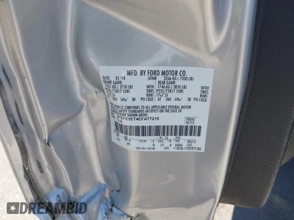 ✅ 2014 Ford F-150 XL • VIN: 1FTFX1ET4EFA77215 • Lot: 42698097. Listed on IAAI with 173,280 mi. Free auction sales archive from the USA and detailed vehicle history report at DreamBid. Image 9.