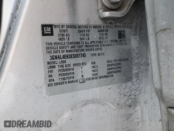 ✅ 2014 Chevrolet Captiva Sport LTZ • VIN: 3GNAL4EK0ES661743 • Lot: 88208825. Wystawiony na Copart z przebiegiem 155 307 mil. Bezpłatny archiwum sprzedaży aukcyjnych z USA i szczegółowy raport historii pojazdu na DreamBid. Zdjęcie 12.