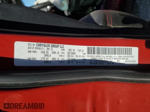 ✅ 2013 Dodge Durango R/T • VIN: 1C4SDJCT8DC658744 • Lot: 92431185. Listed on Copart with 190,385 mi. Free auction sales archive from the USA and detailed vehicle history report at DreamBid. Image 13.