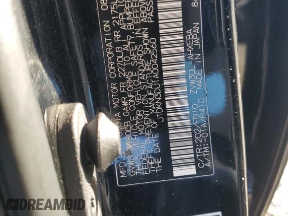 ✅ 2010 Toyota Prius IV • VIN: JTDKN3DU1A0042560 • Lot: 92787185. Listed on Copart with 90,534 mi. Free auction sales archive from the USA and detailed vehicle history report at DreamBid. Image 13.