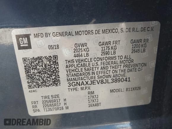 ✅ 2018 Chevrolet Equinox LT • VIN: 3GNAXJEV8JL389041 • Lot: 43279615. Wystawiony na IAAI z przebiegiem 89 855 mil. Bezpłatny archiwum sprzedaży aukcyjnych z USA i szczegółowy raport historii pojazdu na DreamBid. Zdjęcie 9.