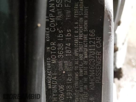 ✅ 2007 Hyundai Accent GLS • VIN: KMHCN46C37U112166 • Лот: 85657204. Опубликован ранее на Copart с пробегом 102 706 миль. Бесплатный доступ к архиву аукционных продаж из США и подробный отчёт об истории автомобиля на DreamBid. Изображение 12.