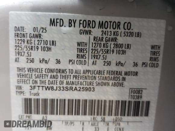 ✅ 2025 Ford Maverick XLT • VIN: 3FTTW8J33SRA25903 • Лот: 57768565. Опубликован ранее на Copart с пробегом 674 миль. Бесплатный доступ к архиву аукционных продаж из США и подробный отчёт об истории автомобиля на DreamBid. Изображение 12.