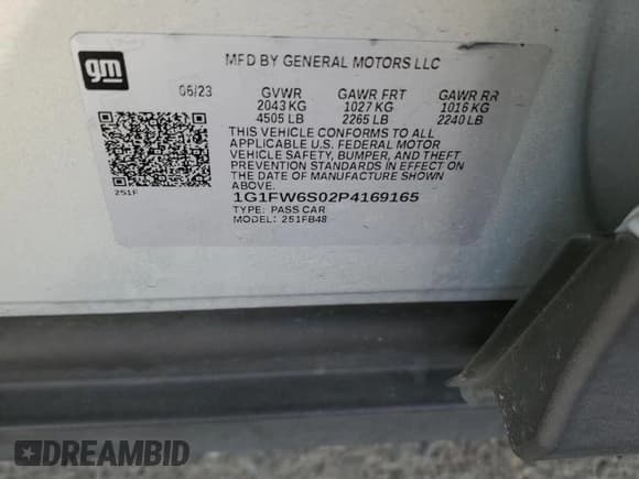 ✅ 2023 Chevrolet Bolt EV 1LT • VIN: 1G1FW6S02P4169165 • Lot: 73863174. Wystawiony na Copart z przebiegiem 20 600 mil. Bezpłatny archiwum sprzedaży aukcyjnych z USA i szczegółowy raport historii pojazdu na DreamBid. Zdjęcie 12.