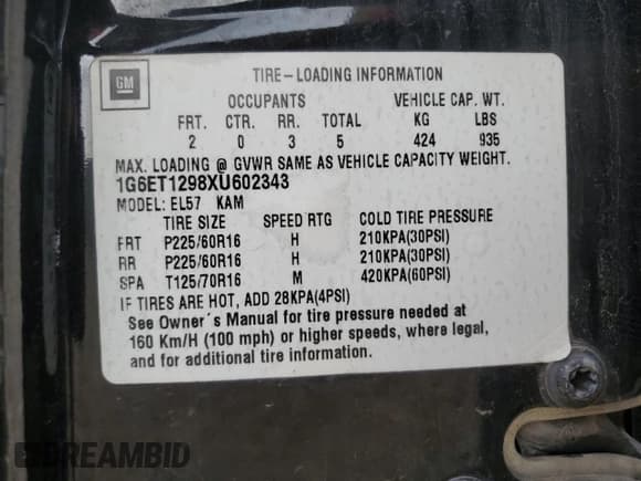 ✅ 1999 Cadillac Eldorado Touring • VIN: 1G6ET1298XU602343 • Lot: 44327195. Listed on Copart with 52,327 mi. Free auction sales archive from the USA and detailed vehicle history report at DreamBid. Image 12.