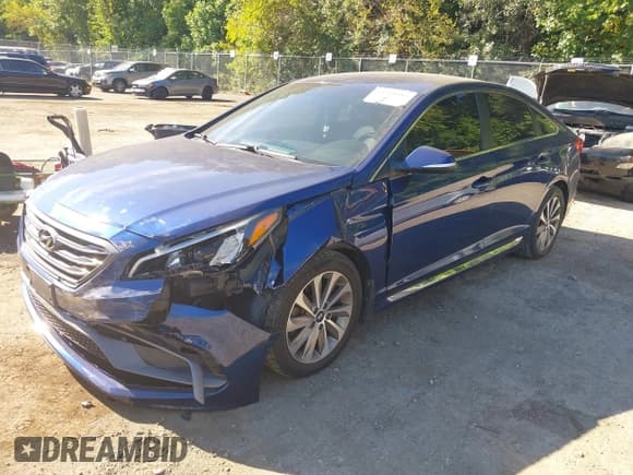 ✅ 2015 Hyundai Sonata Sport • VIN: 5NPE34AF8FH116355 • Лот: 43350485. Опубликован ранее на IAAI с пробегом 107 441 миль. Бесплатный доступ к архиву аукционных продаж из США и подробный отчёт об истории автомобиля на DreamBid. Изображение 2.