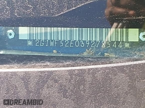 ✅ 2003 Chevrolet Impala • VIN: 2G1WF52E039278544 • Lot: 42862384. Listed on IAAI with 192,852 mi. Free auction sales archive from the USA and detailed vehicle history report at DreamBid. Image 9.