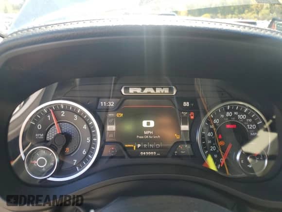 2023 Ram 1500 Laramie with VIN 1C6SRFJT4PN611275, listed as a Copart auction lot 86679465 with 43,003 mi miles and Salvage title. Bid and sale history available at DreamBid. Image 9.