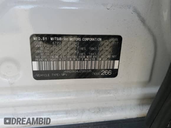 2018 Mitsubishi Outlander SE with VIN JA4AD3A34JZ000335, listed as a Copart auction lot 81208565 with 131,558 mi miles and Salvage title. Bid and sale history available at DreamBid. Image 12.