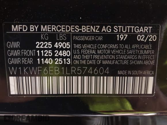 ✅ 2020 Mercedes-Benz C 43 AMG • VIN: W1KWF6EB1LR574604 • Lot: 42458611. Wystawiony na IAAI z przebiegiem 80 181 mil. Bezpłatny archiwum sprzedaży aukcyjnych z USA i szczegółowy raport historii pojazdu na DreamBid. Zdjęcie 9.